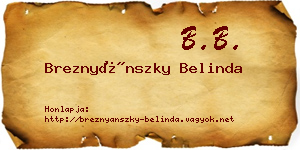 Breznyánszky Belinda névjegykártya